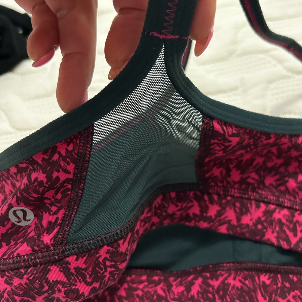 Lululemon Pink and Black Sports Bra